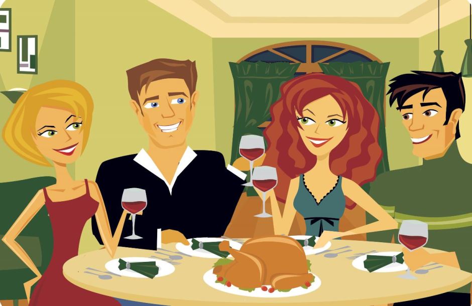 Dinner Party Image Cartoon