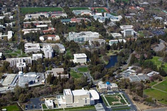 aerial above University of California at Davis campus