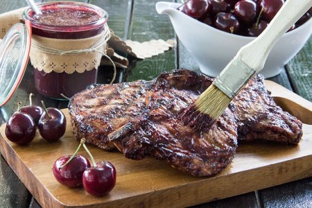 Pork-Chops-with-Cherry-BBQ-Sauce