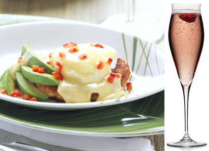 crab benedict champagne